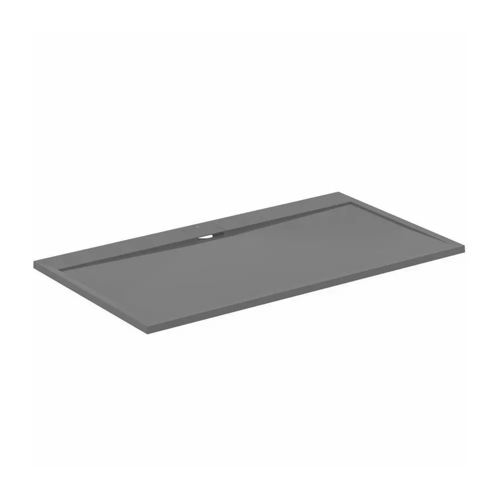 Cadita de dus dreptunghiulara Ideal Standard i.life Ultra Flat S gri asfaltic 180x100 cm