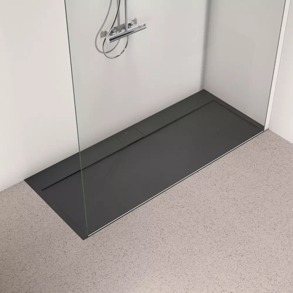 Cadita de dus dreptunghiulara Ideal Standard i.life Ultra Flat S negru intens 170x70 cm
