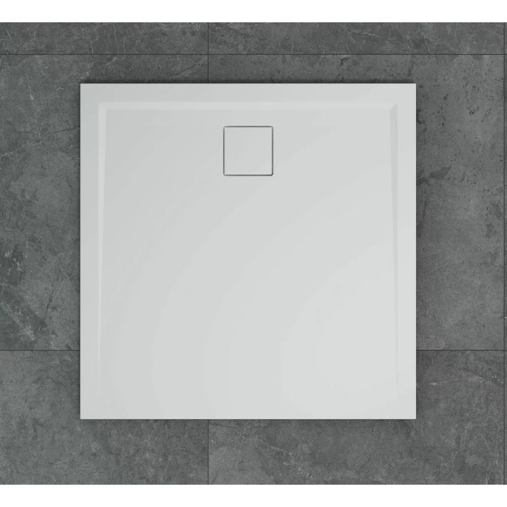 Cadita de dus patrata alb SanSwiss Livada W20Q 100x100 cm slim