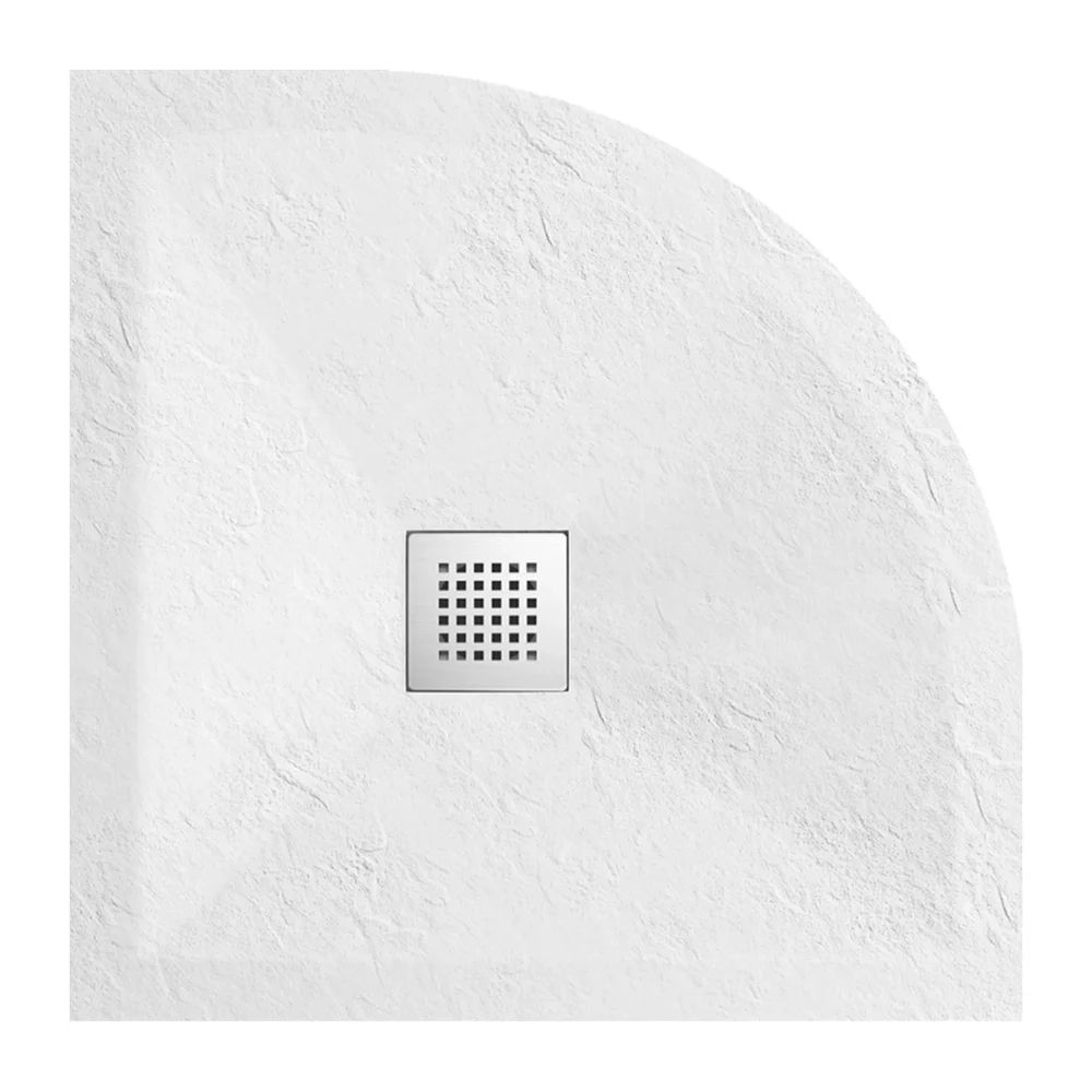 Cadita dus semirotunda Balneo Stone Tray din compozit 80x80 alb