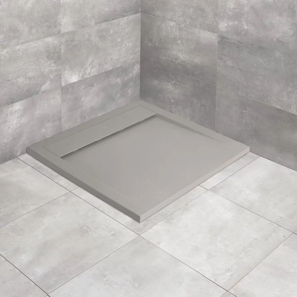 Cadita dus compozit patrata Radaway Teos C 90x90 cm gri-cemento