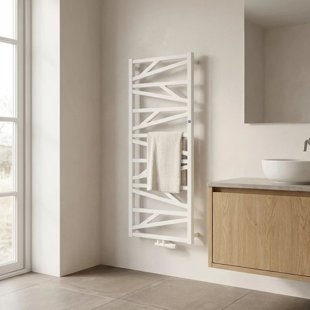 Calorifer de baie portprosop Rune Alva 1187x530 mm alb lucios