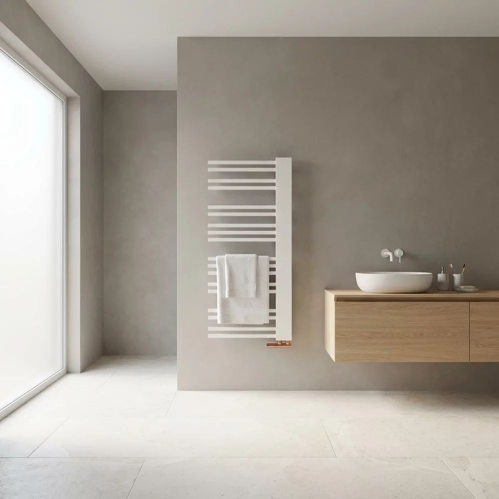 Calorifer de baie portprosop Rune Nemi 1200x502 mm alb lucios
