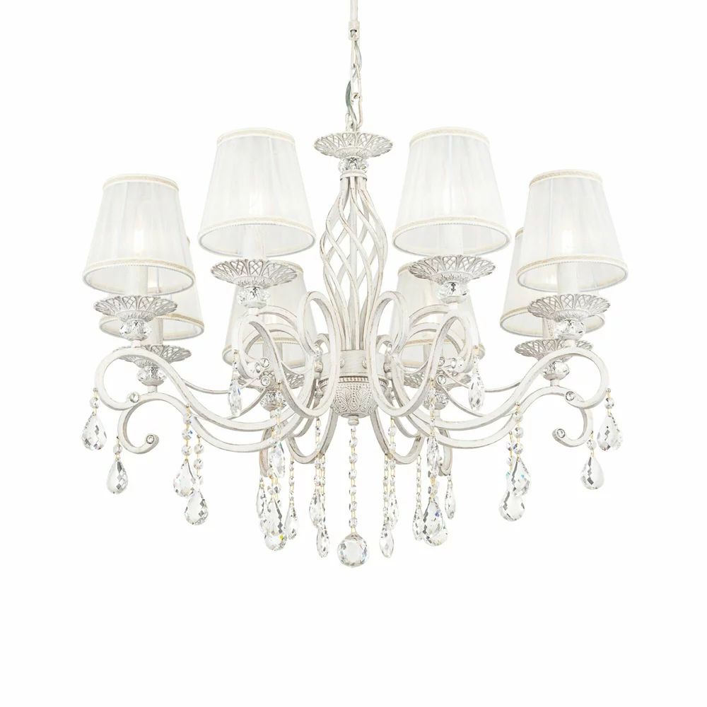 Candelabru Maytoni Grace alb/alb 8 becuri