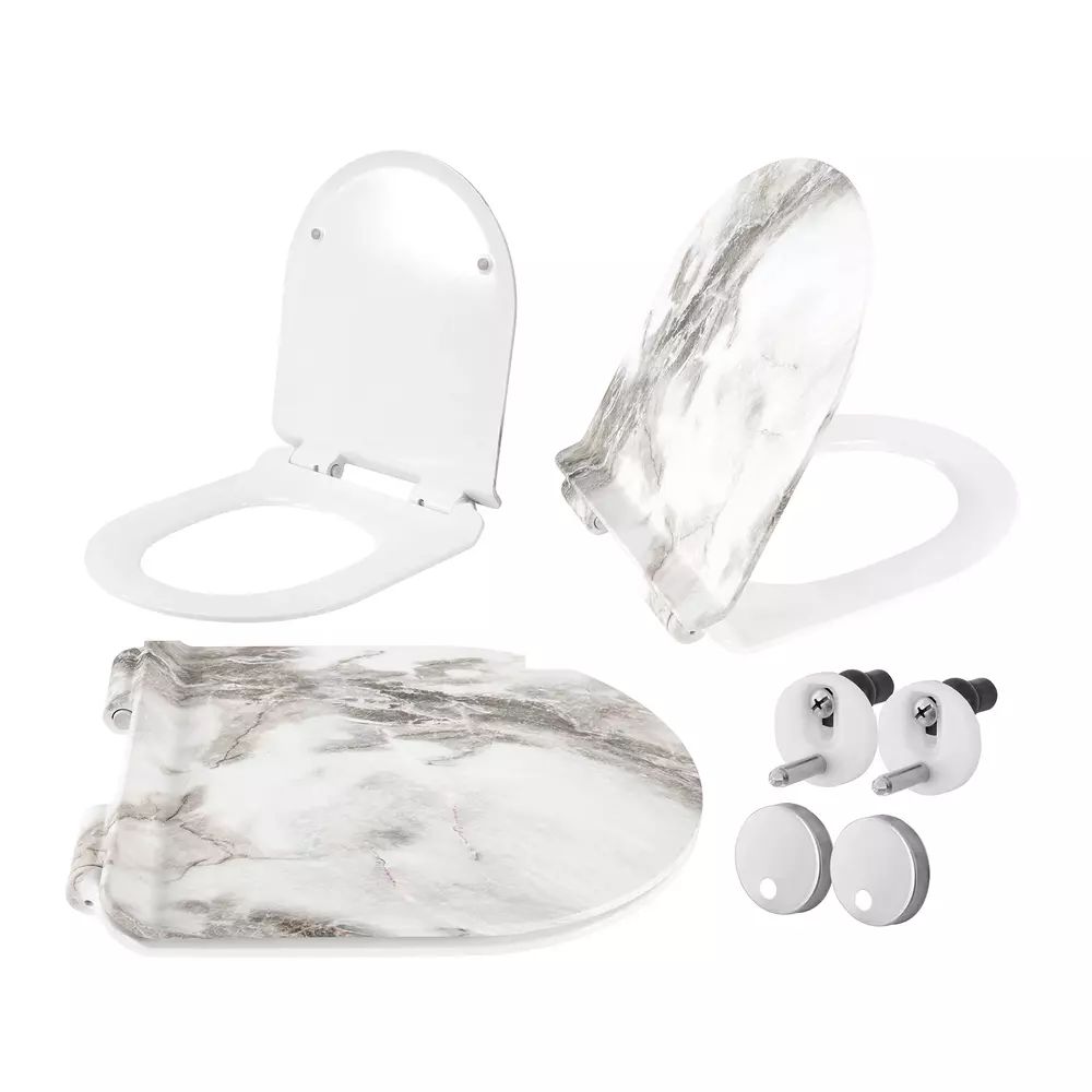 Capac WC Rea Carlo slim lava mat piatra softclose