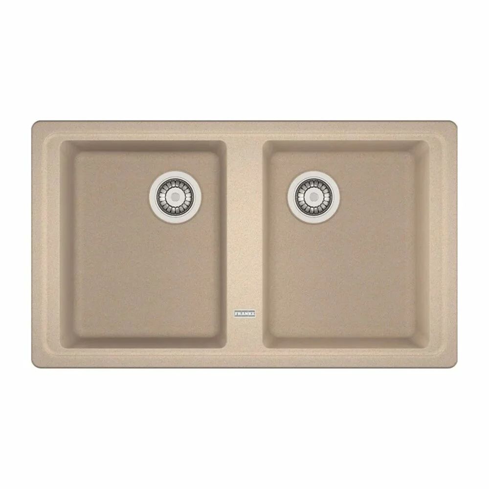 Chiuveta bucatarie compozit Franke Basis Avena 2 cuve fara picurator 86x50 cm finisaj bej mat