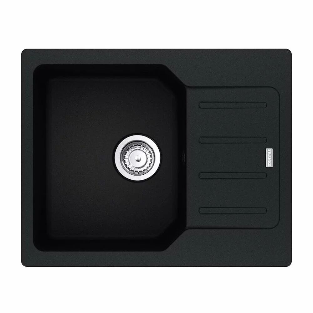 Chiuveta bucatarie compozit Franke City 1 cuva cu picurator 62x50 cm reversibila finisaj negru mat