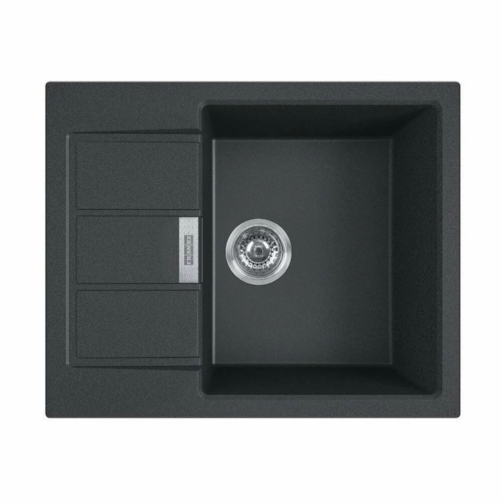 Chiuveta bucatarie compozit Franke Sirius 1 cuva cu picurator 62x50 cm tectonite finisaj negru mat