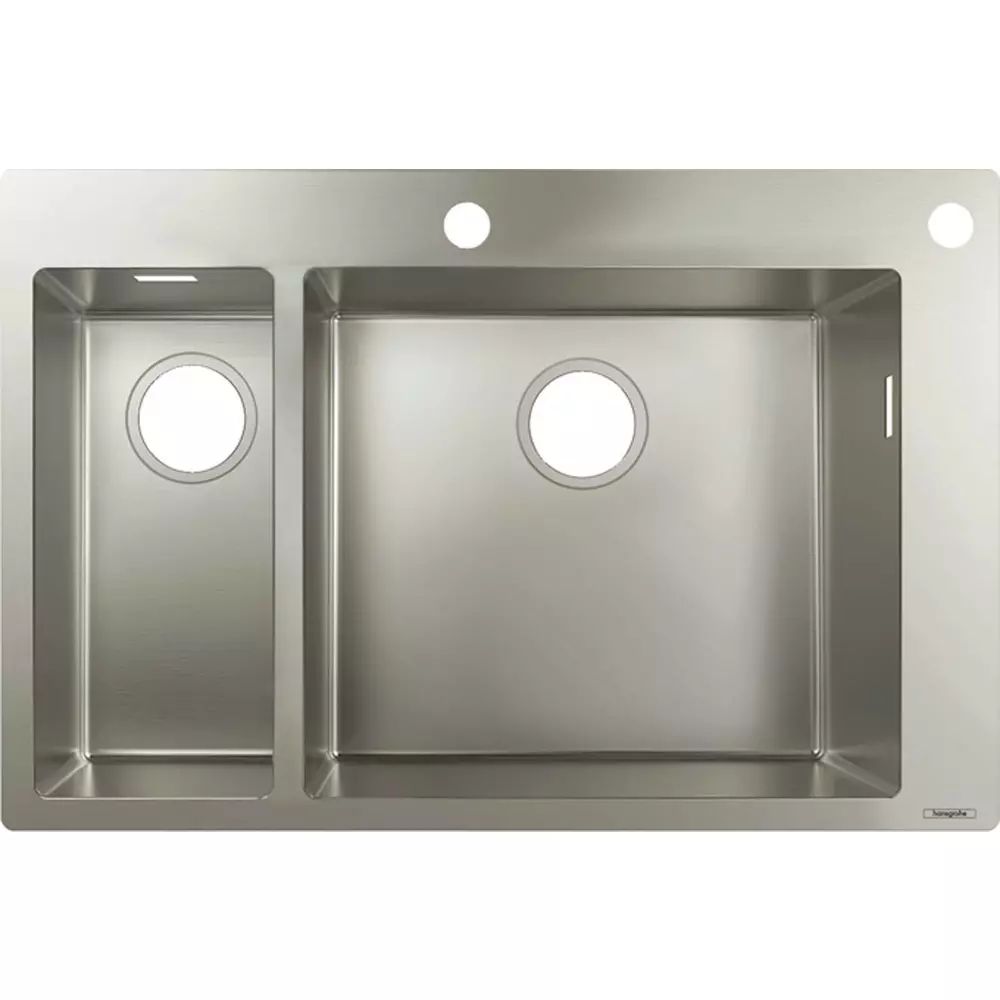 Chiuveta bucatarie Hansgrohe S71 inox 75.5x50 cm cu orificiu buton control