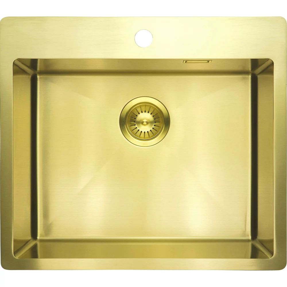 Chiuveta bucatarie inox Deante Olfato 55x50.5 cm cu 1 cuva finisaj auriu periat