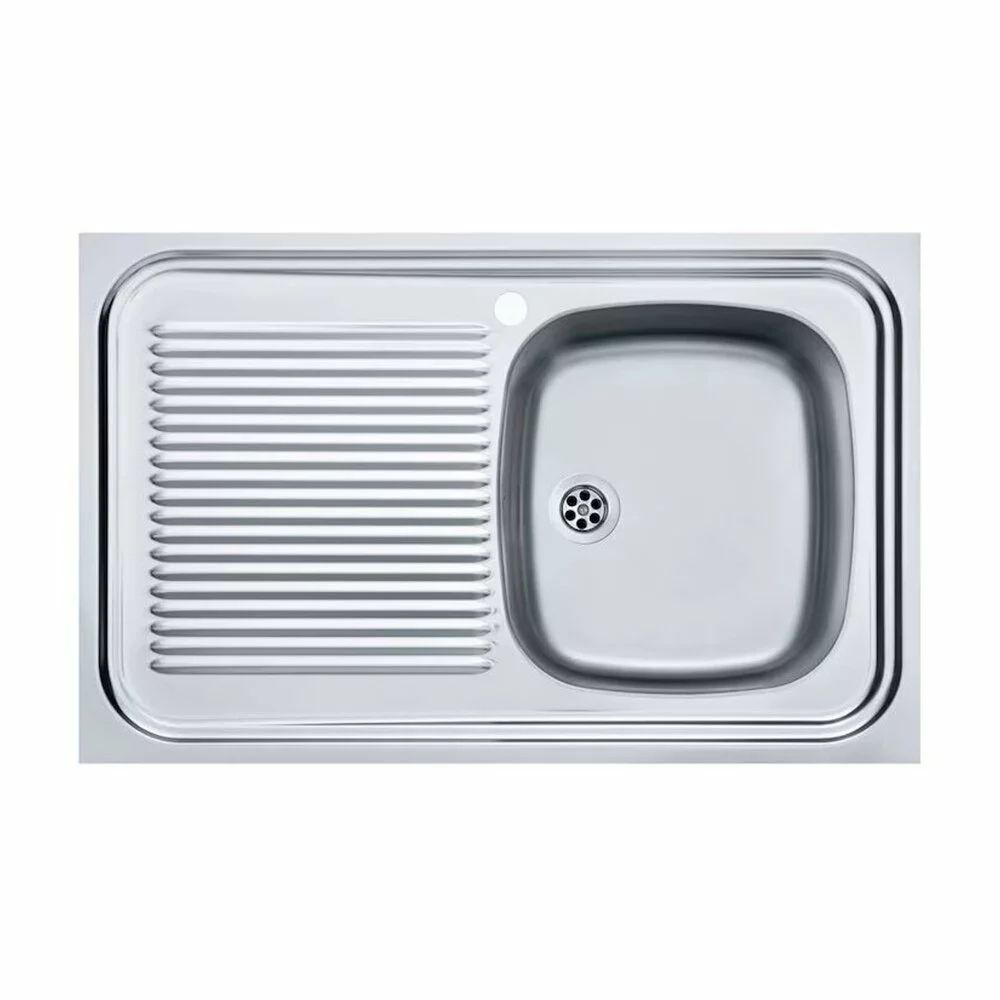Chiuveta bucatarie inox Franke Simplex 80x50 cm cu 1 cuva cu picurator stanga finisaj texturat