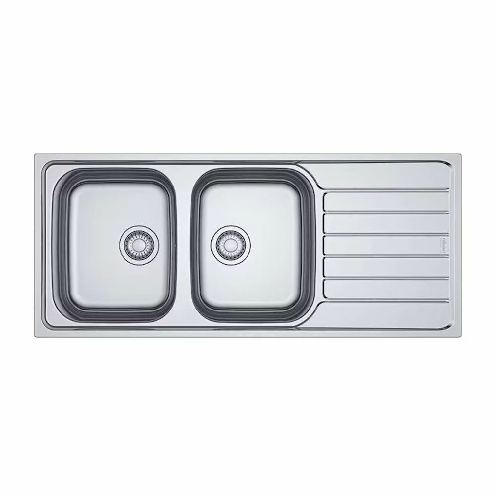 Chiuveta bucatarie inox Franke Spark 116x50 cm cu 2 cuve si picurator dreapta finisaj lucios