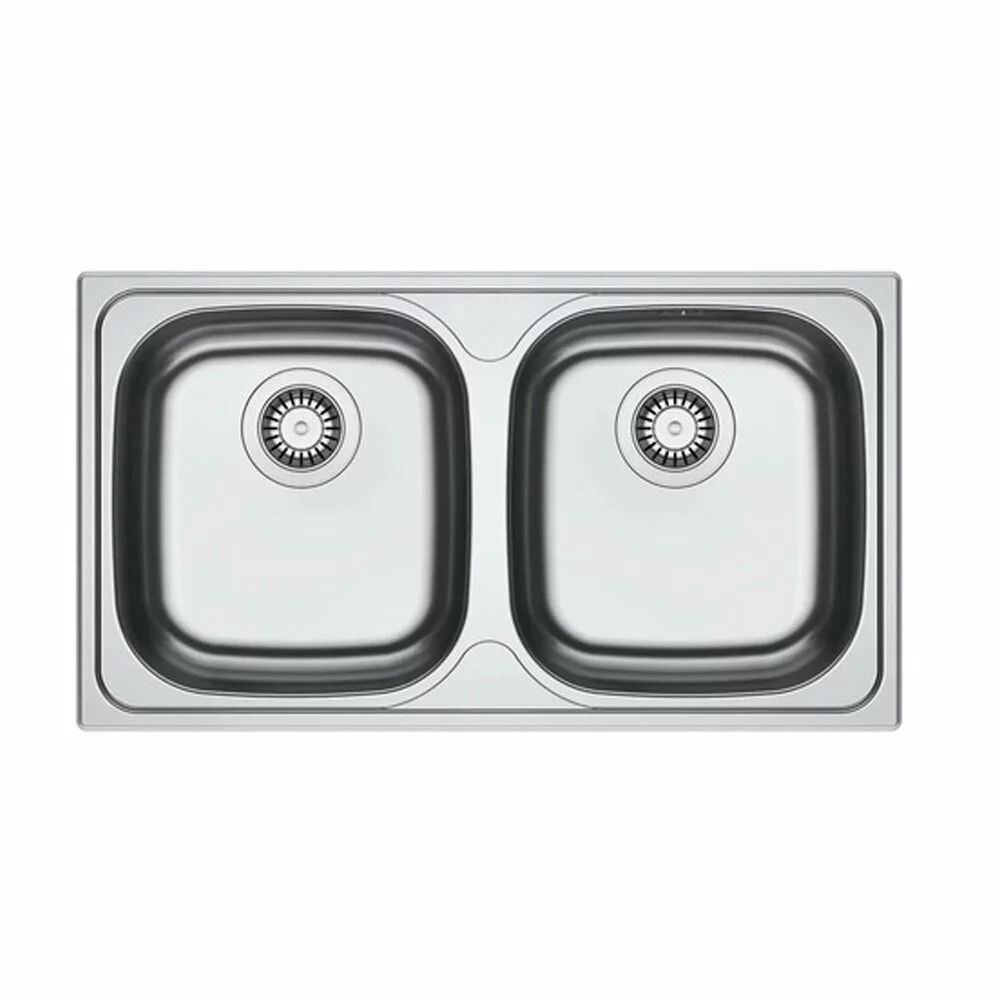 Chiuveta bucatarie inox Franke Spark 80x50 cm cu 2 cuve fara picurator finisaj texturat