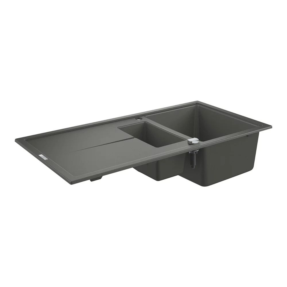 Chiuveta compozit Grohe K400 100x50.1 cm gri cu 2 cuve