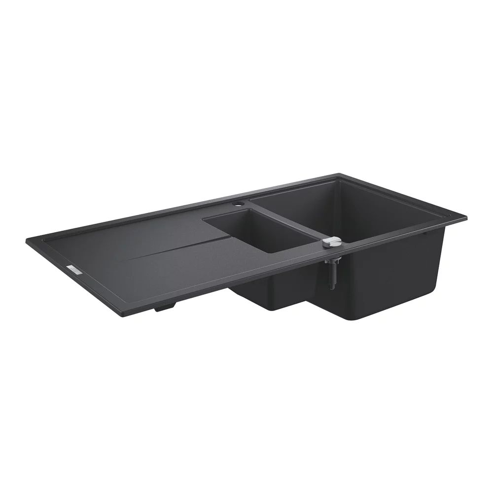Chiuveta compozit Grohe K400 100x50.1 cm negru cu 2 cuve