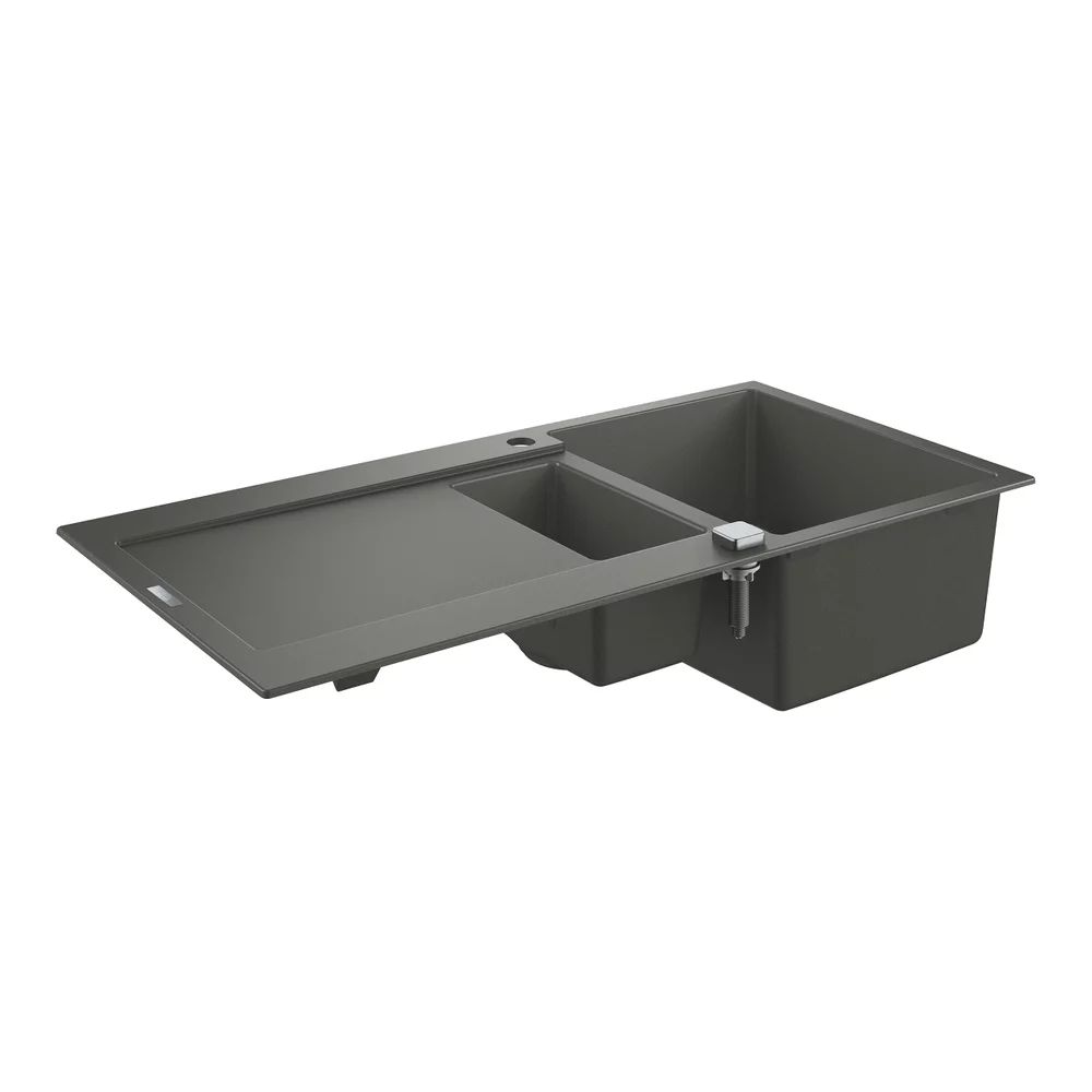 Chiuveta compozit Grohe K500 100x50.1 cm gri cu 2 cuve