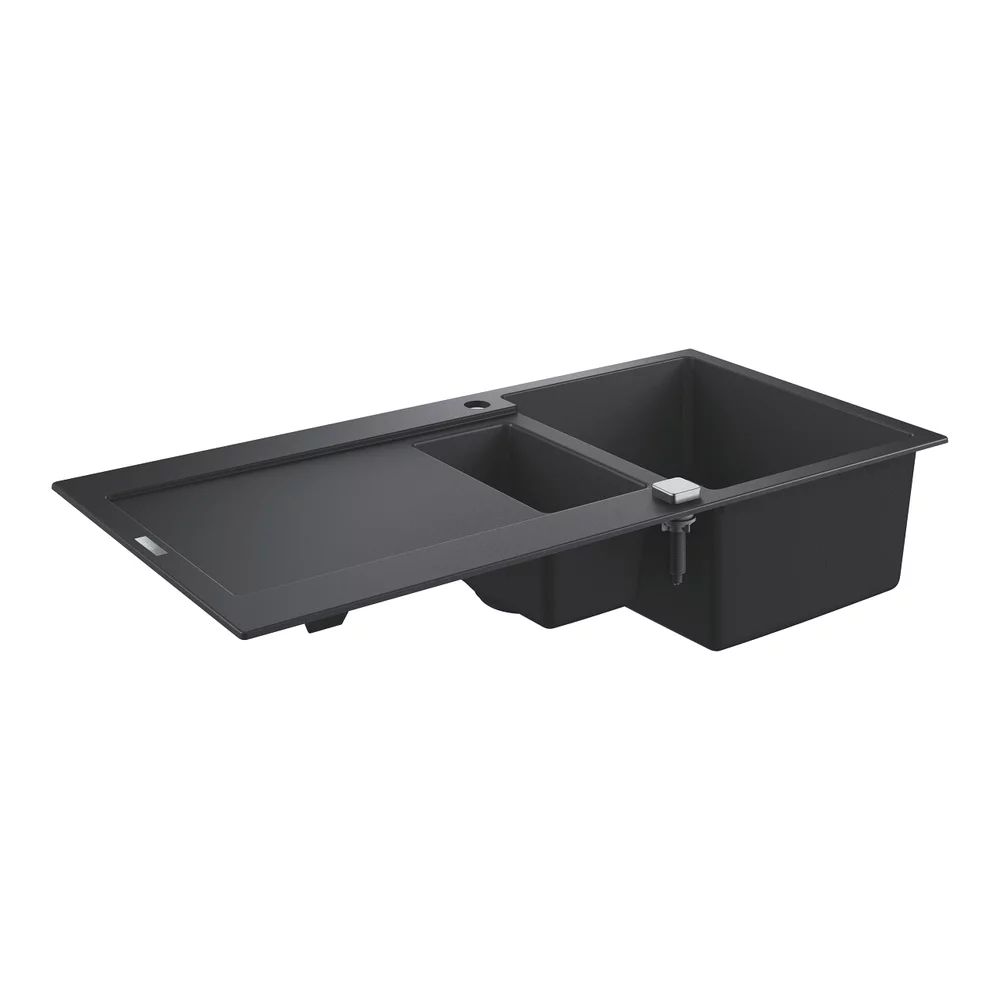 Chiuveta compozit Grohe K500 100x50.1 cm negru cu 2 cuve