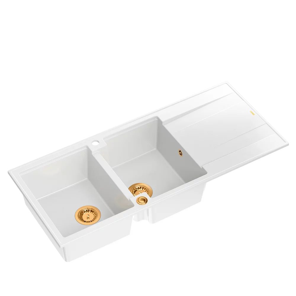 Chiuveta compozit incastrata Quadron Evan 121 alb - cupru 116x50 cm