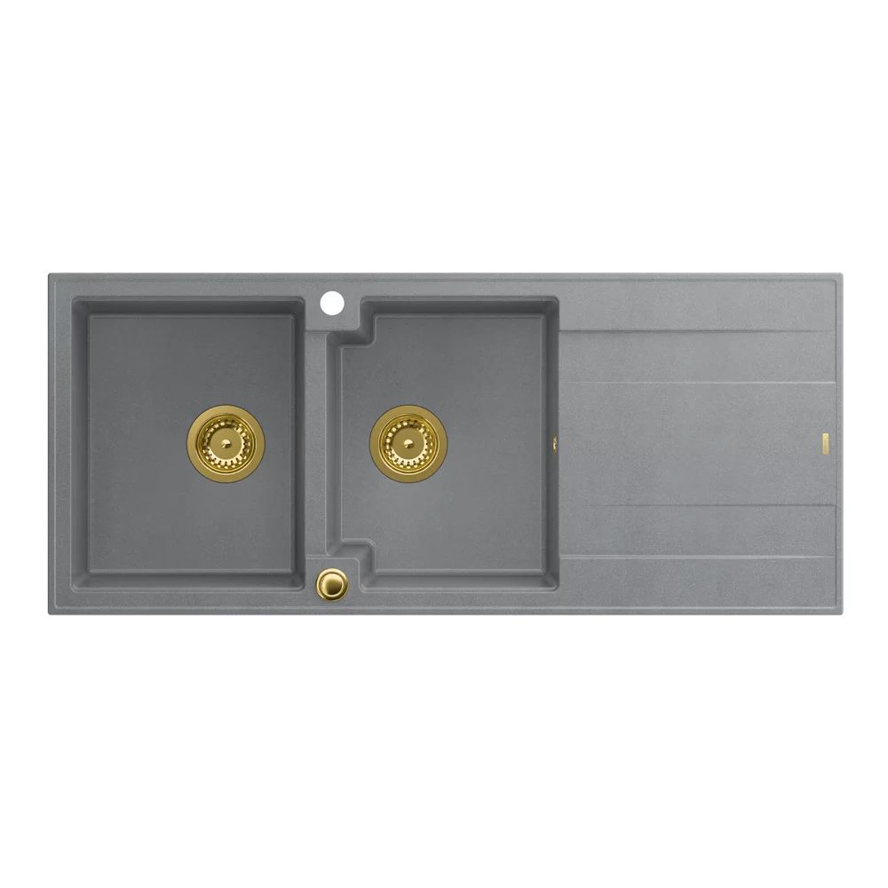 Chiuveta compozit incastrata Quadron Evan 121 gri - auriu 116x50 cm