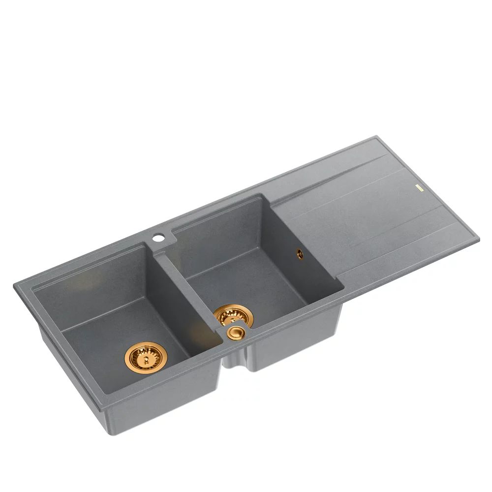 Chiuveta compozit incastrata Quadron Evan 121 gri - cupru 116x50 cm