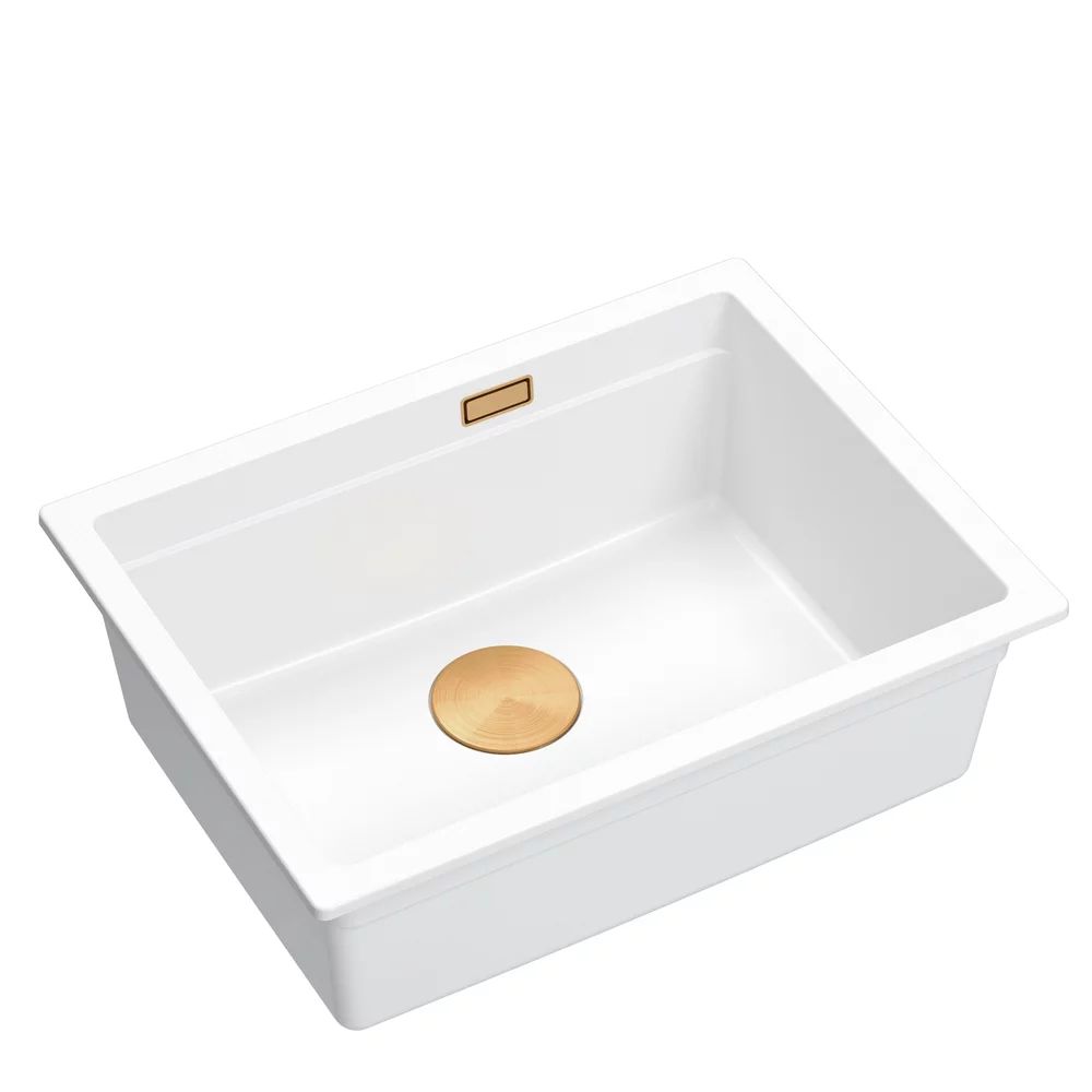 Chiuveta compozit sub blat Quadron Logan 100 alb - cupru 59.5x45.1 cm
