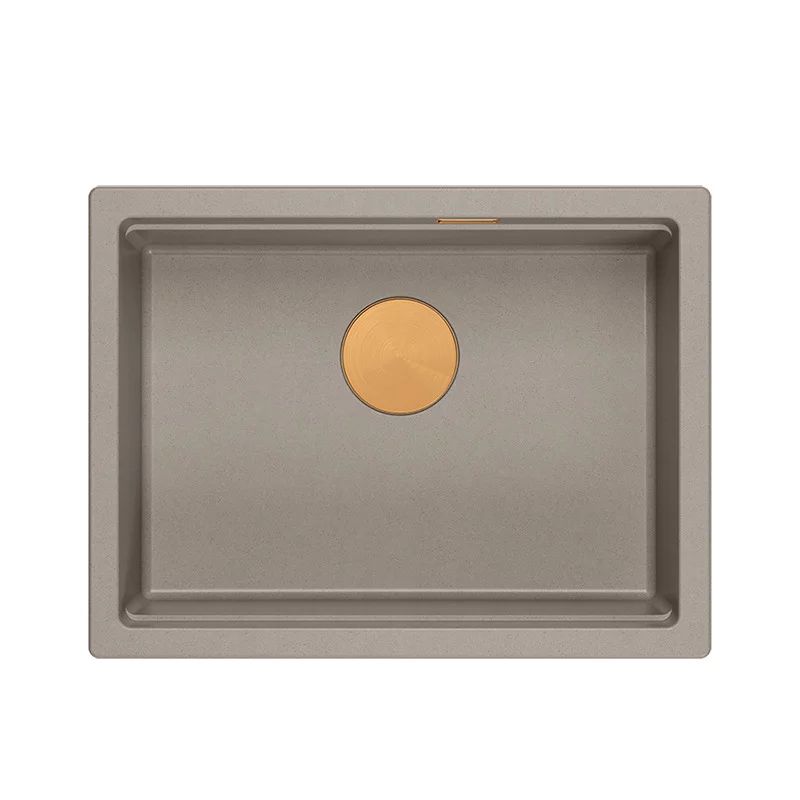 Chiuveta compozit sub blat Quadron Logan 100 bej - cupru 59.5x45.1 cm