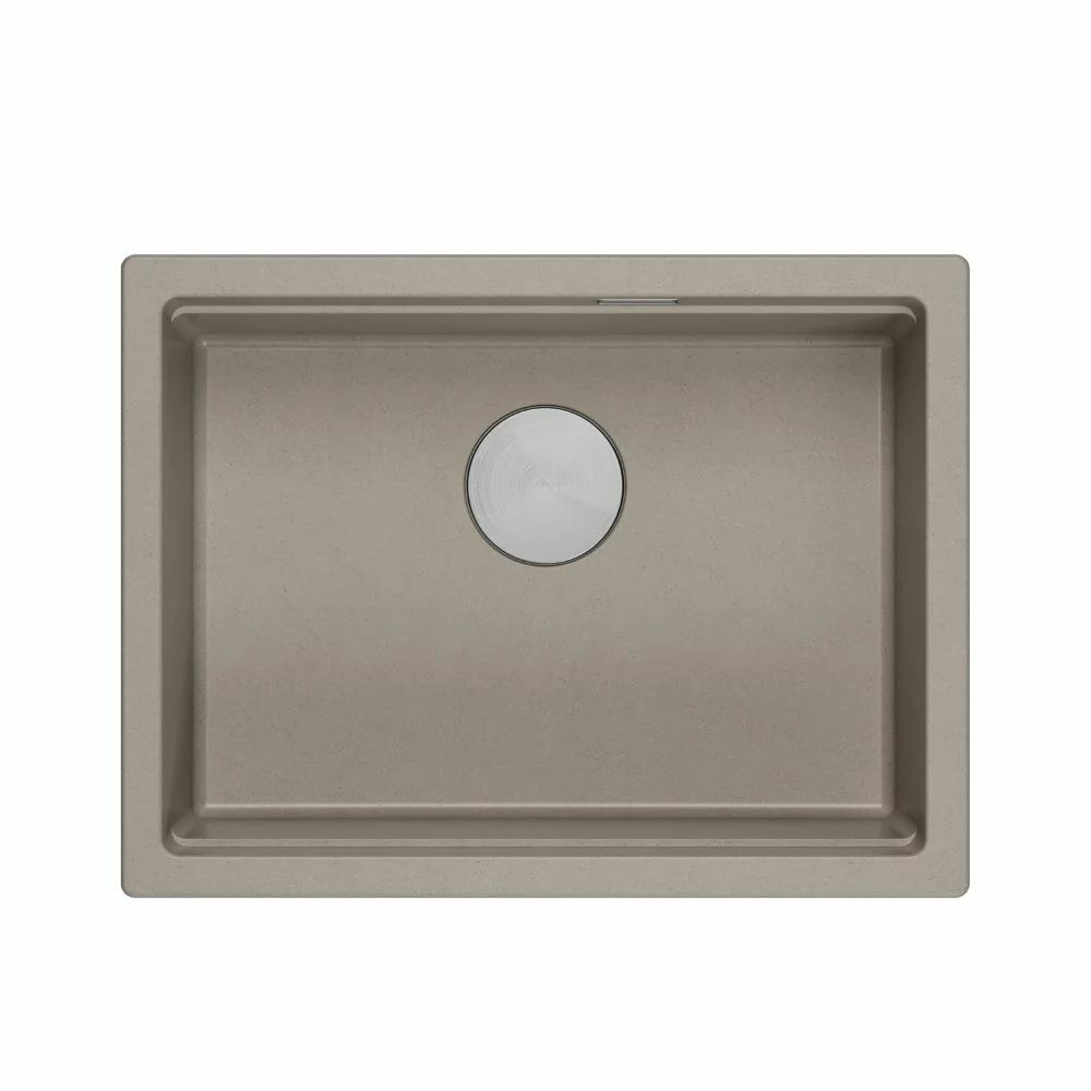 Chiuveta compozit sub blat Quadron Logan 100 bej - inox 59.5x45.1 cm