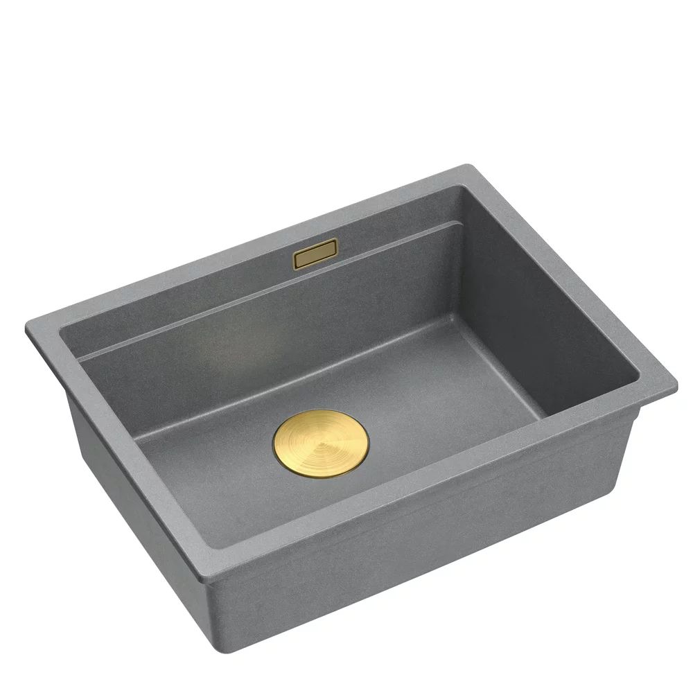Chiuveta compozit sub blat Quadron Logan 100 gri - auriu 59.5x45.1 cm