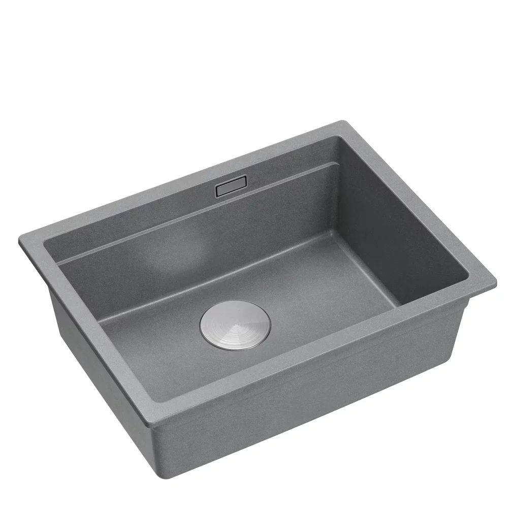Chiuveta compozit sub blat Quadron Logan 100 gri - inox 59.5x45.1 cm