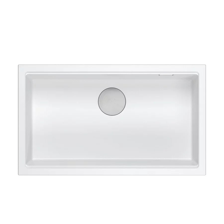 Chiuveta compozit sub blat Quadron Logan 110 alb - inox 76x44 cm