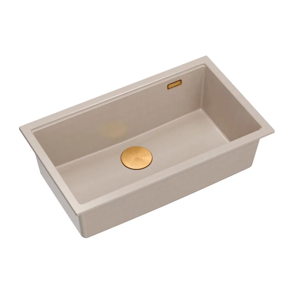 Chiuveta compozit incastrata Quadron Logan 110 bej - cupru 76x44 cm