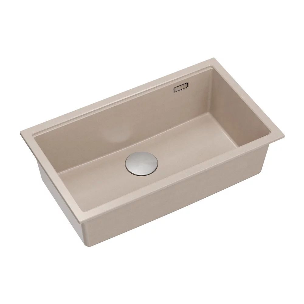 Chiuveta compozit incastrata Quadron Logan 110 bej - inox 76x44 cm