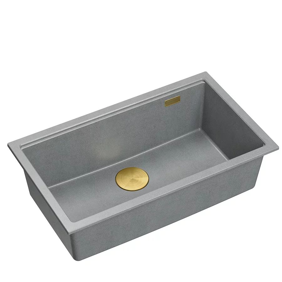 Chiuveta compozit sub blat Quadron Logan 110 gri - auriu 76x44 cm
