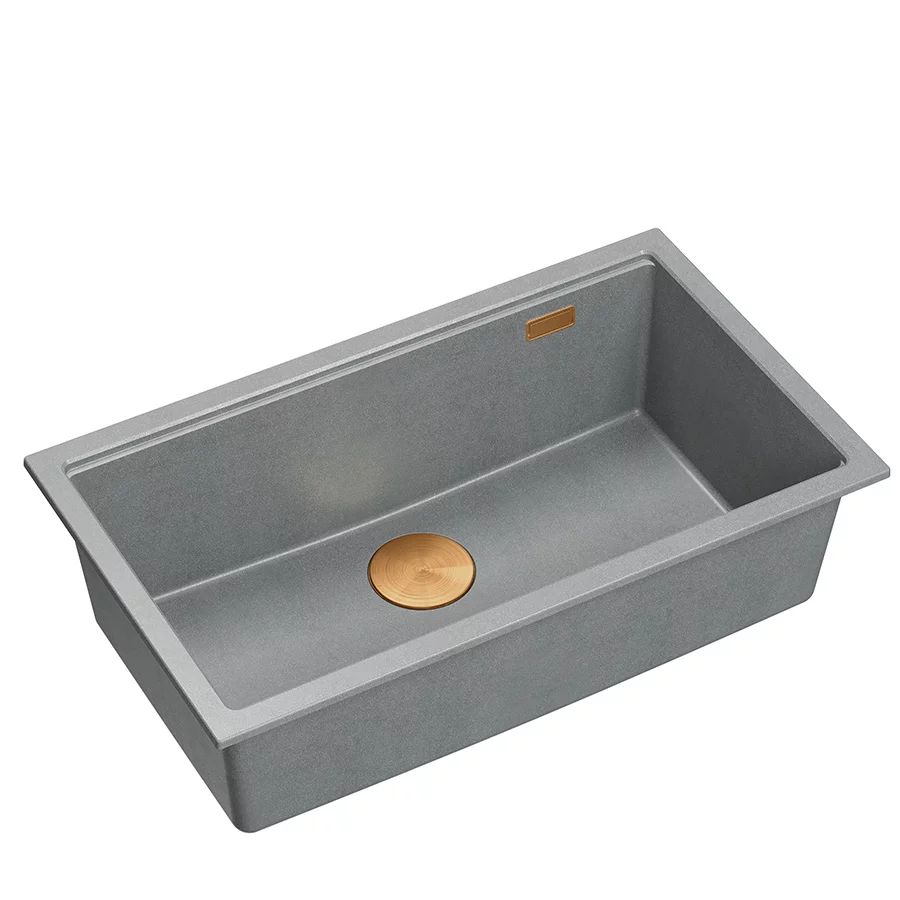 Chiuveta compozit sub blat Quadron Logan 110 gri - cupru 76x44 cm