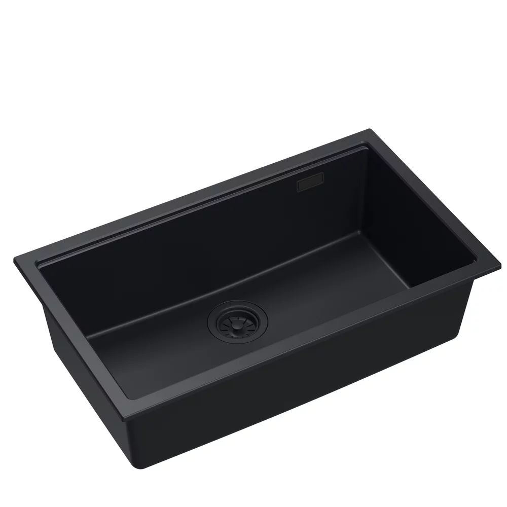 Chiuveta compozit sub blat Quadron Logan 110 negru 76x44 cm