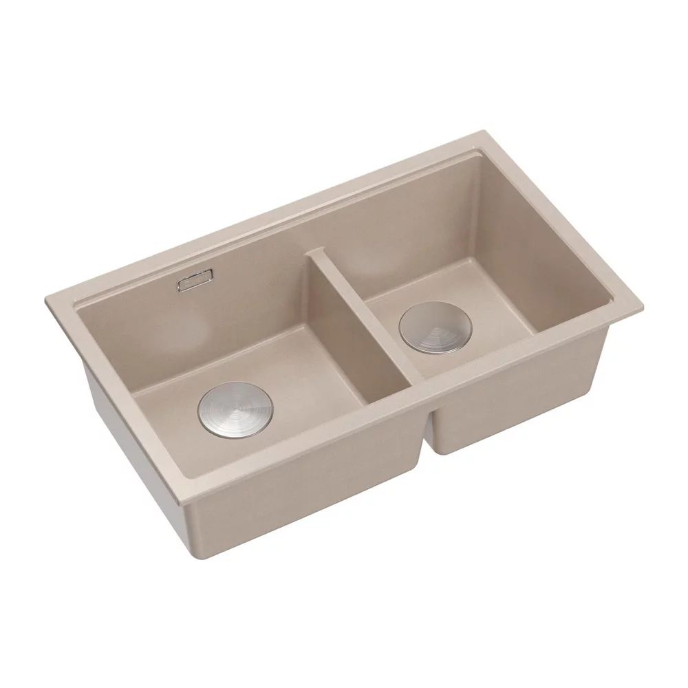Chiuveta compozit incastrata Quadron Logan 120 bej - inox 76x45 cm