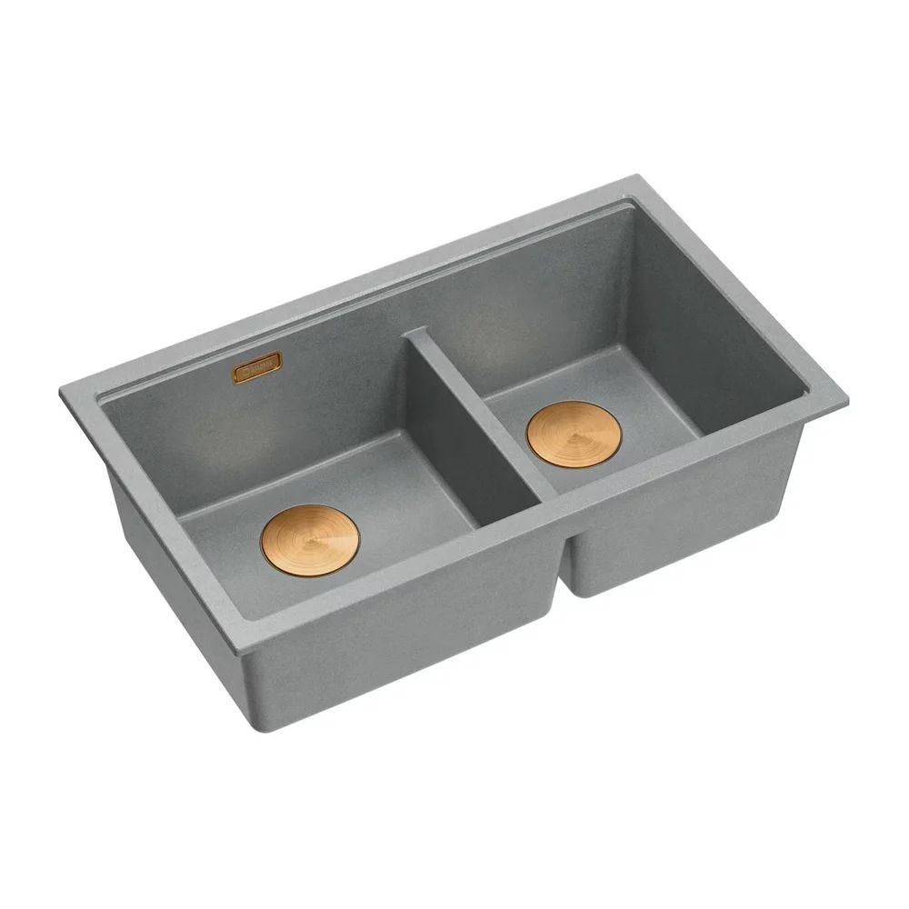 Chiuveta compozit incastrata Quadron Logan 120 gri - cupru 76x45 cm