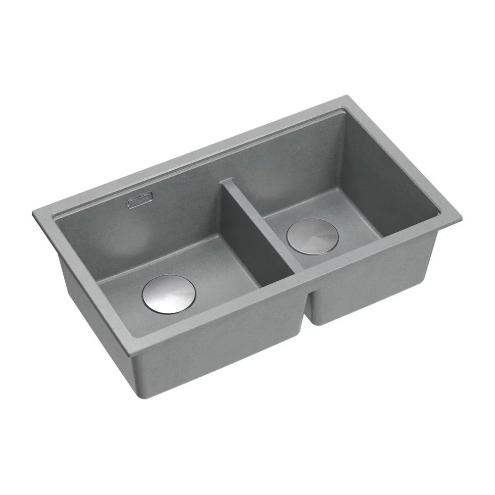Chiuveta compozit incastrata Quadron Logan 120 gri - inox 76x45 cm