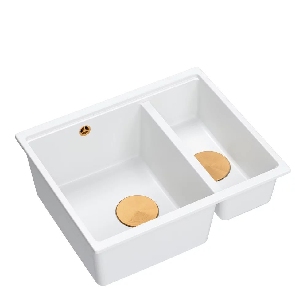 Chiuveta compozit sub blat Quadron Logan 150 alb - cupru 56x46 cm