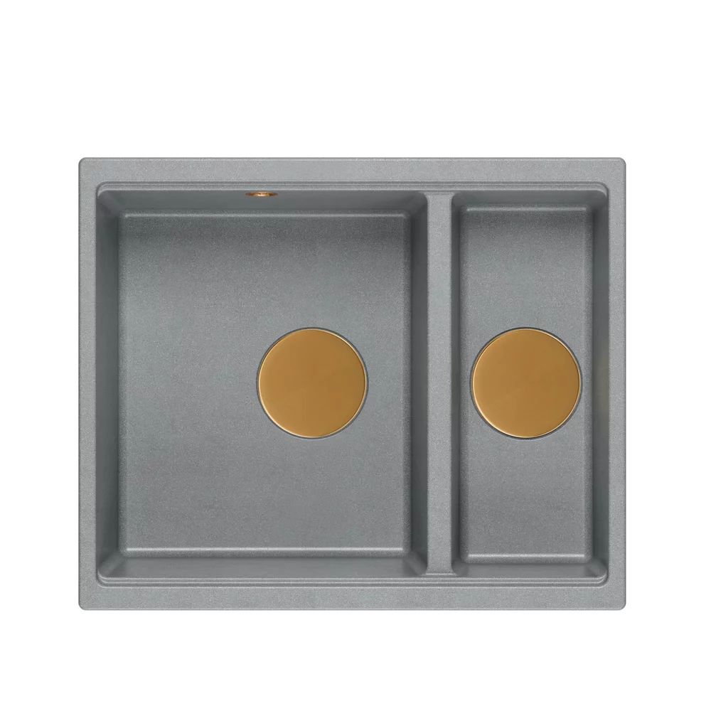 Chiuveta compozit sub blat Quadron Logan 150 gri - cupru 56x46 cm