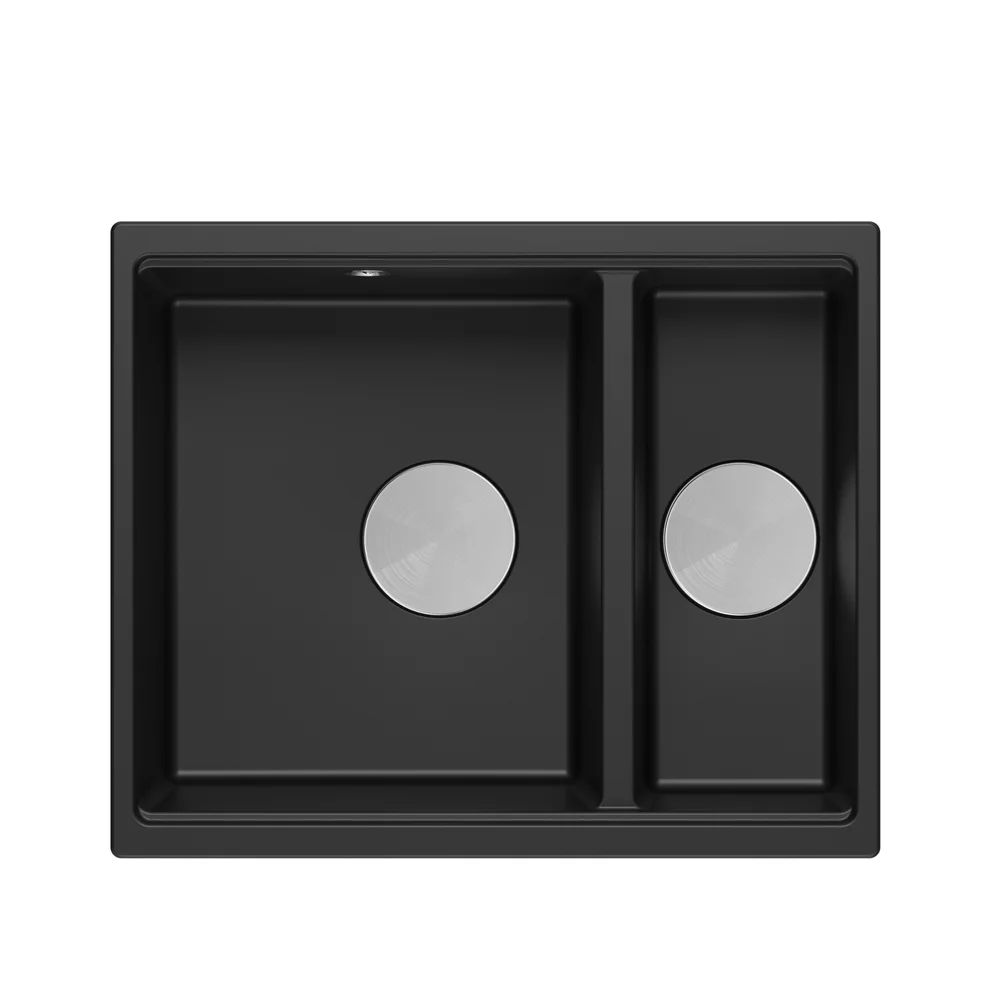 Chiuveta compozit sub blat Quadron Logan 150 negru - inox 56x46 cm