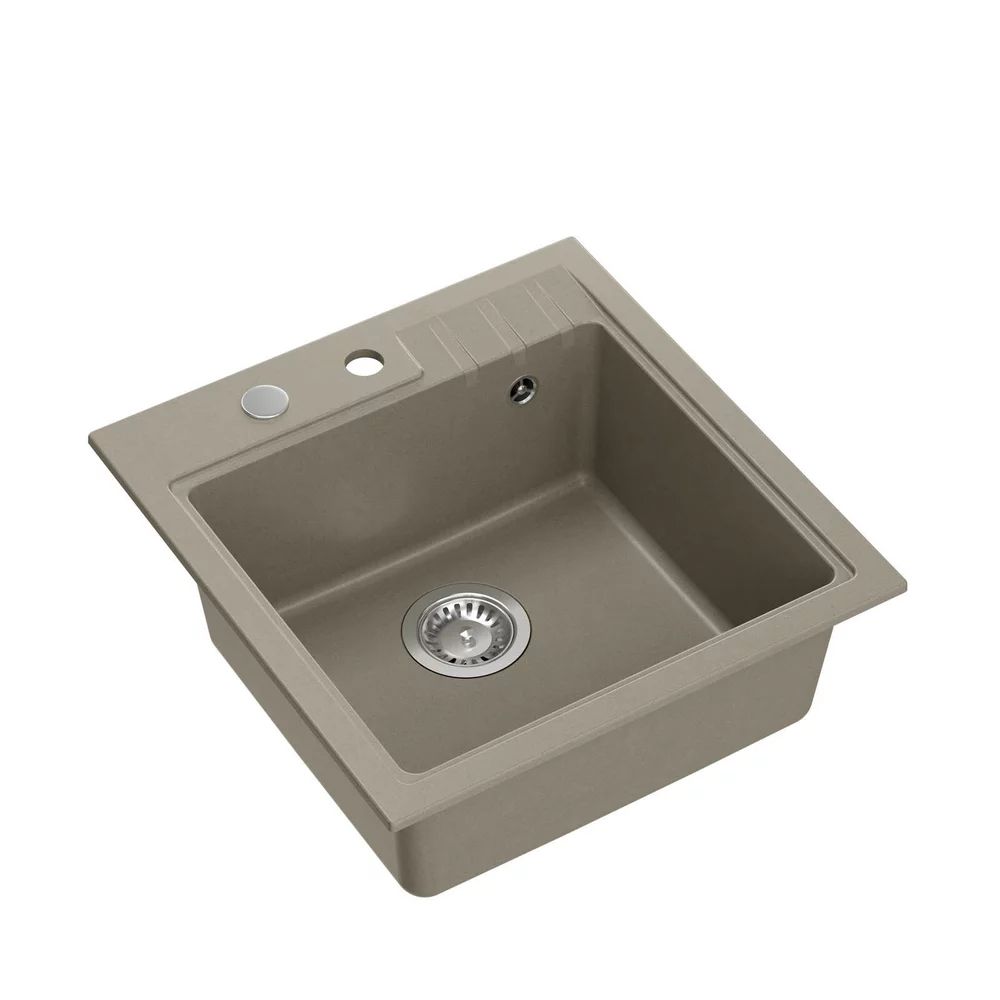 Chiuveta compozit incastrata Quadron Pop Peter 110 bej inchis 50x52 cm