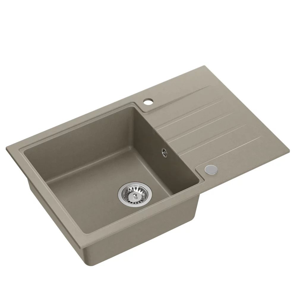 Chiuveta compozit incastrata Quadron Pop Peter 111 bej inchis 78x50 cm
