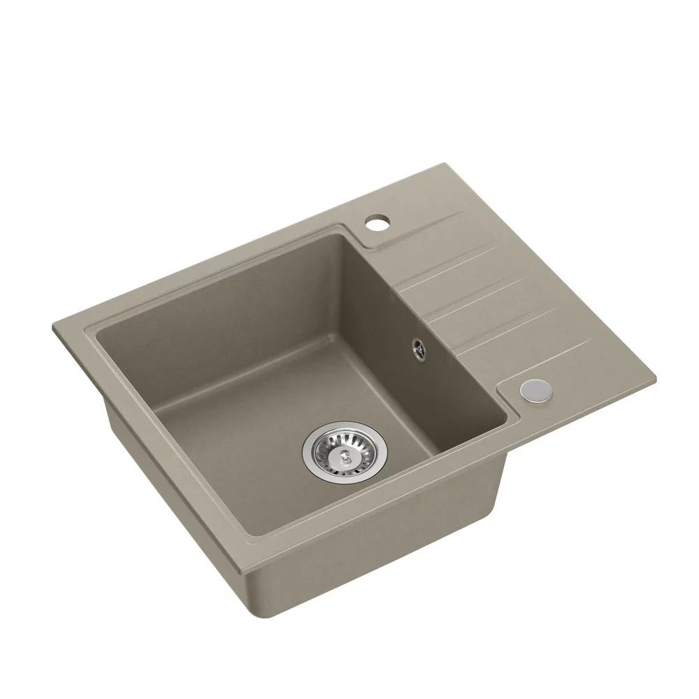 Chiuveta compozit incastrata Quadron Pop Peter 116 bej inchis 62x50 cm