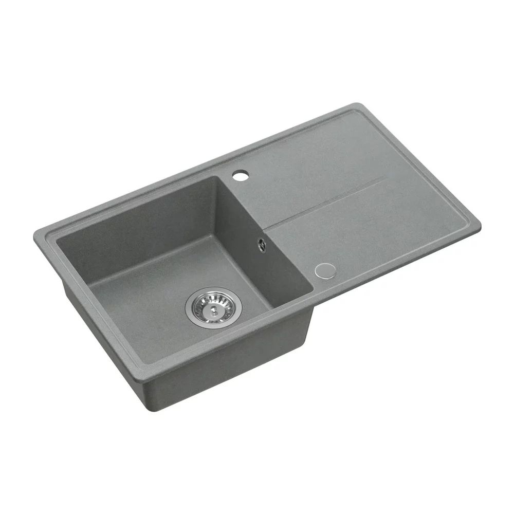 Chiuveta compozit incastrata Quadron Pop Tony 111 gri 78x45 cm