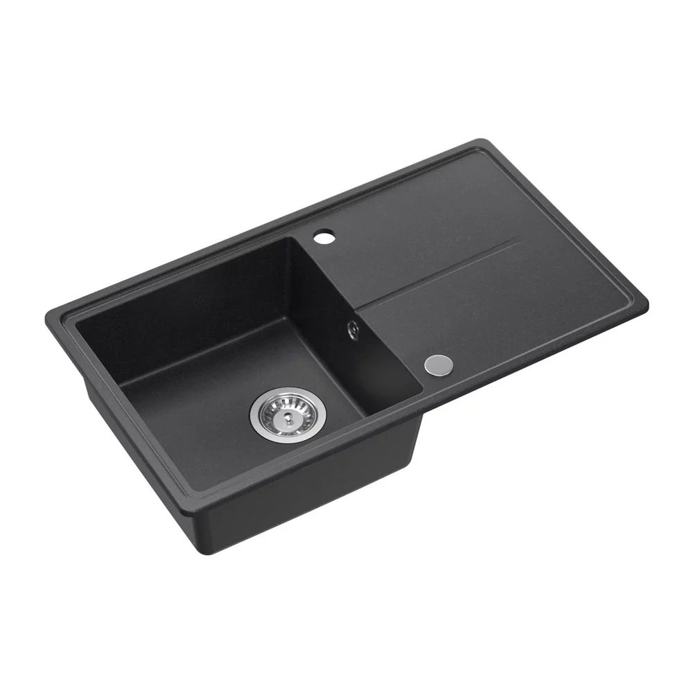 Chiuveta compozit incastrata Quadron Pop Tony 111 negru punctat 78x45 cm