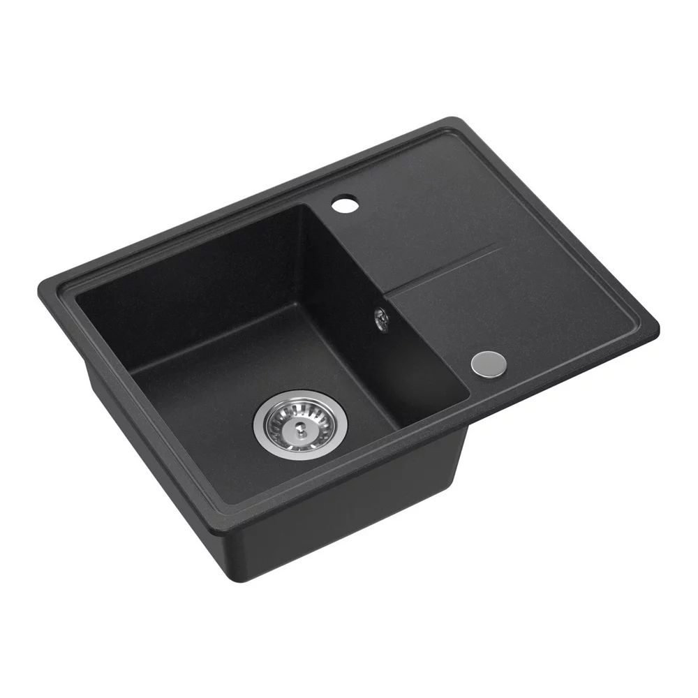 Chiuveta compozit incastrata Quadron Pop Tony 116 negru punctat 60x45 cm