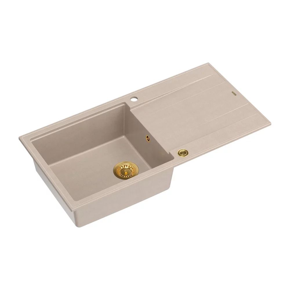 Chiuveta compozit incastrata Quadron Unique Evan 146 XL bej - auriu 100x50 cm
