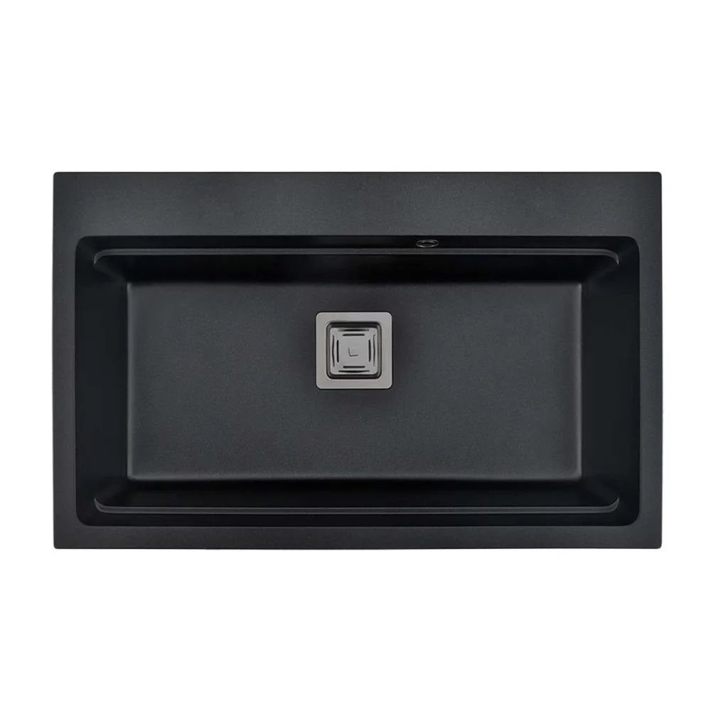 Chiuveta compozit Inter Ceramic finisaj granit negru 78x48 cm