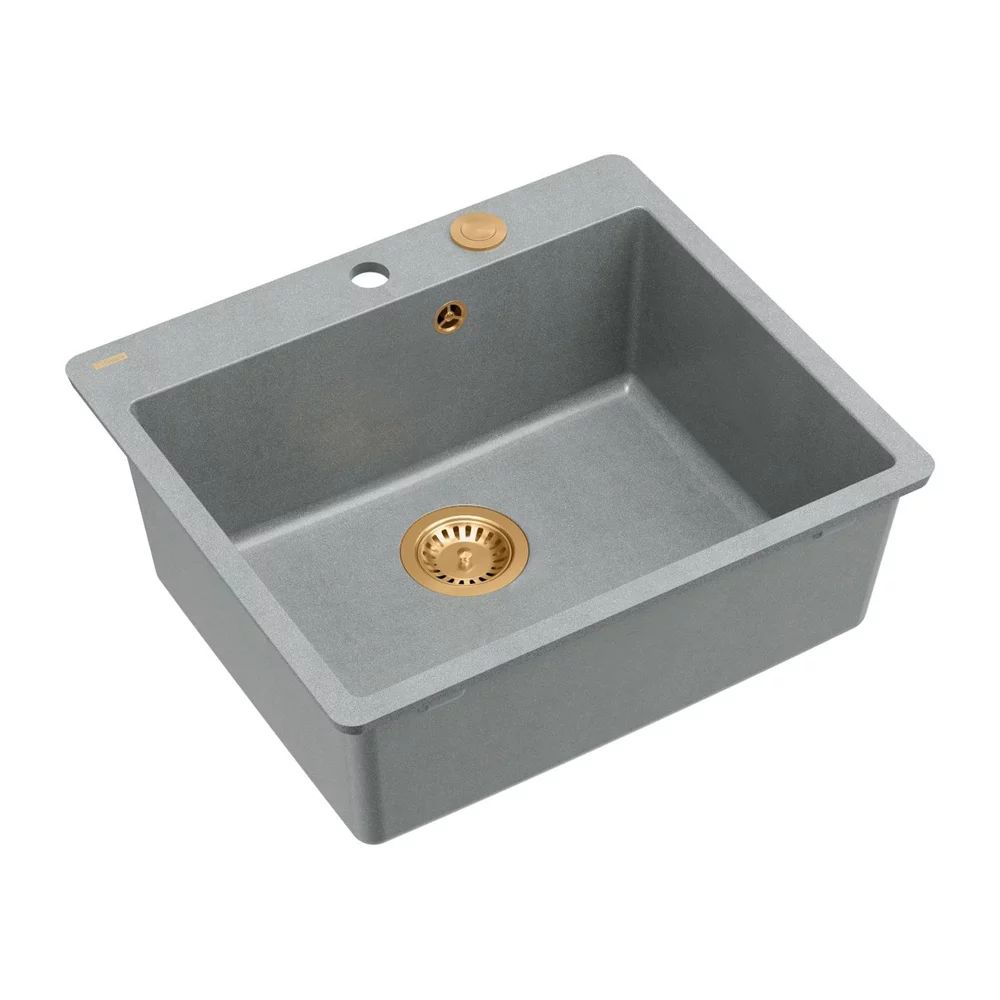 Chiuveta compozit Quadron Unique Morgan 110 gri - cupru 57x50 cm